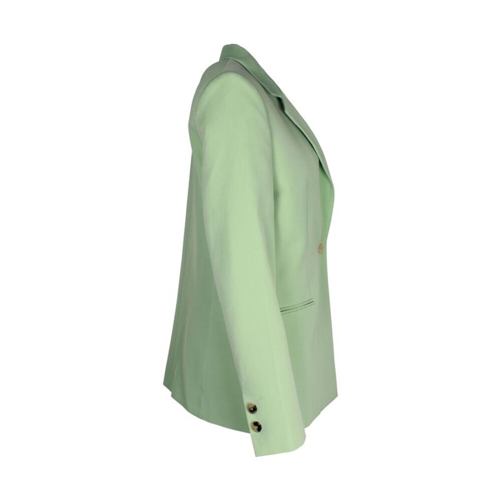 Victoria Beckham VVB Single-Breasted Twill Blazer in Green Polyester and Wool